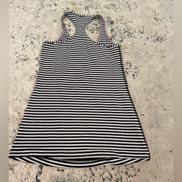 Lululemon Cool Racerback Narrow Bold Stripe Black Angel Wing - Picture 2 of 4